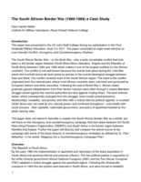 The South African Border War (1966 - 1989) a Case Study