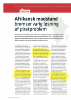 Afrikansk modstand bremser varig løsning af piratproblem