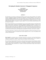 Developing the Simulator Instructor’s Pedagogical Competence
