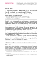 A Deviation from the Historically Given Foundation? Gendarmeries in Denmark through History