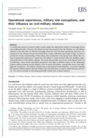 Operational experiences, military role conceptions, and their influence on civil-military relations