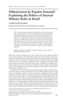 Militarisation by Popular Demand? Explaining the Politics of Internal Military Roles in Brazil