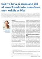 Set fra Kina er Grønland del af amerikansk interessesfære, men Arktis er ikke